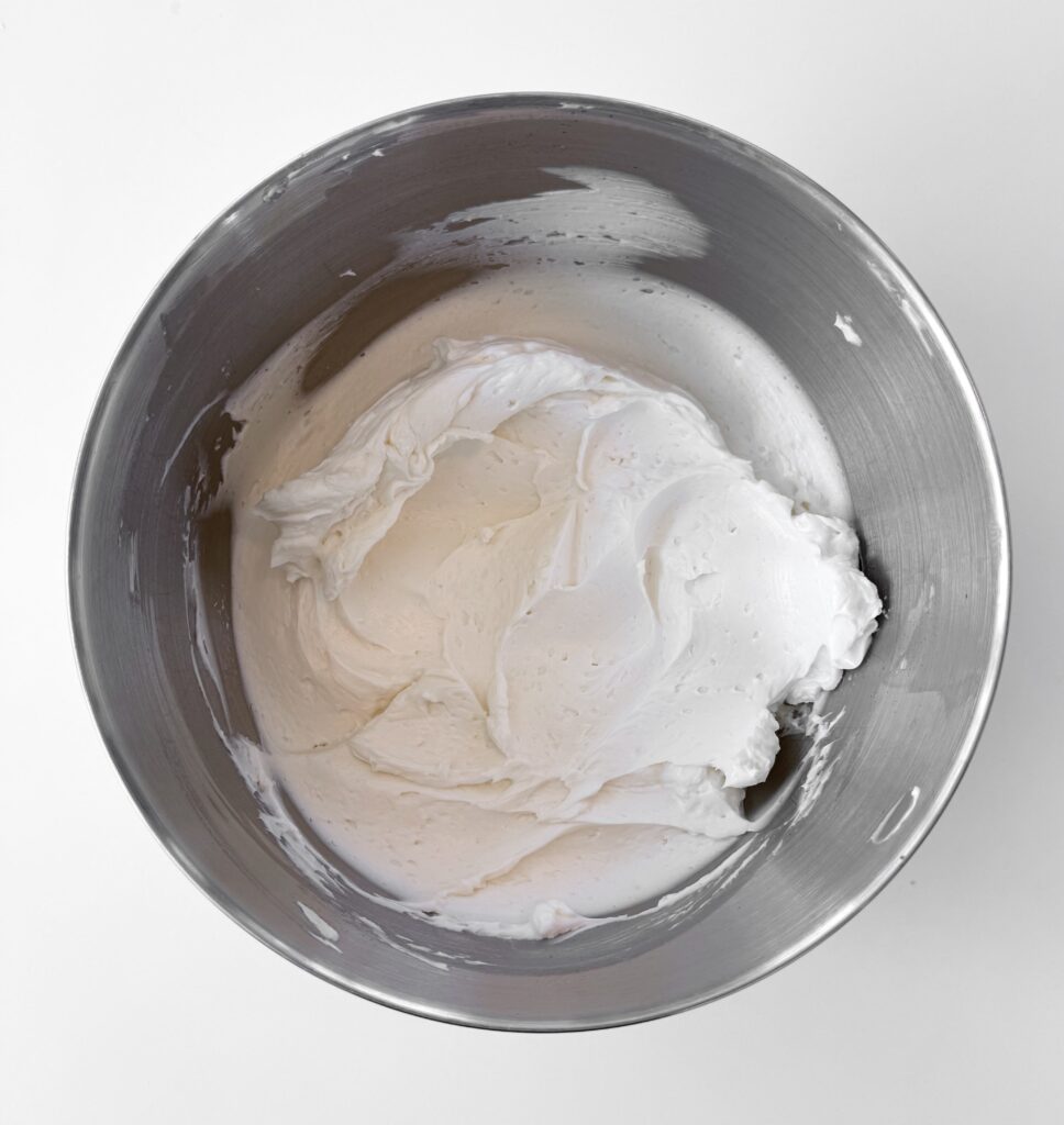 completed smooth and silky swiss meringue